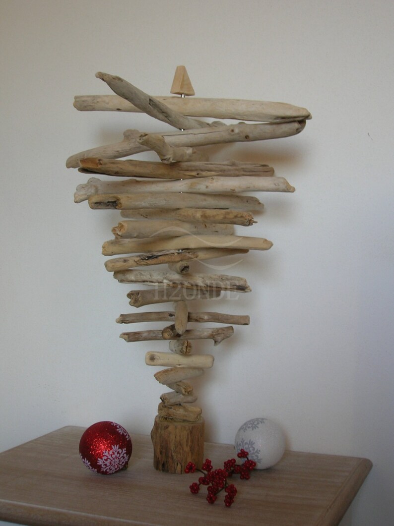 Driftwood Christmas tree wood Xmas modern coastal beach decor Etsy