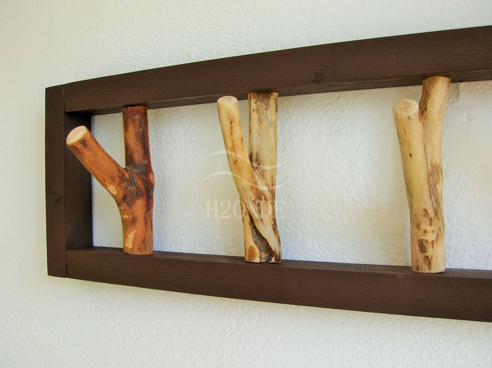 Wood Tree Branch Hook Coat Rack Mounted Garment Rustic Frame Etsy
