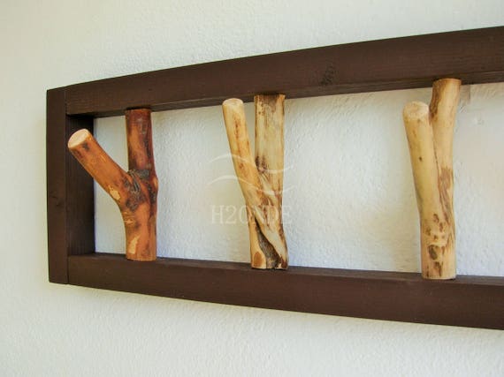 Handmade Real Wood Tree Branch Wall Hook Rustic Decorative