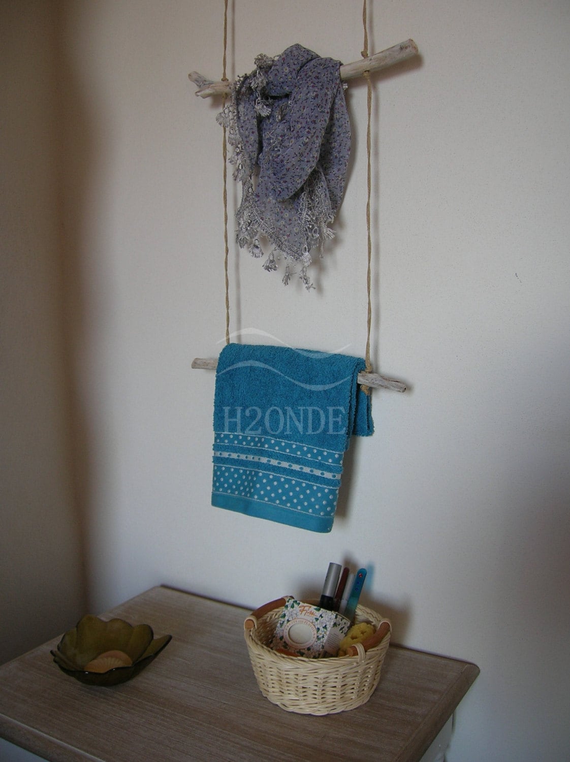 Portasciugamani Nautico In Ferro E Corda Di Canapa | Stile Rustico, 16x16cm | Per Bagno O Casa - Foto 8