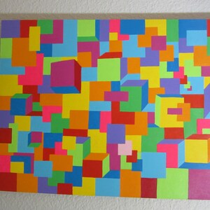 Patchwork is an original art painting, wall art, pop art, outsider art contemporary art and interior design decorator