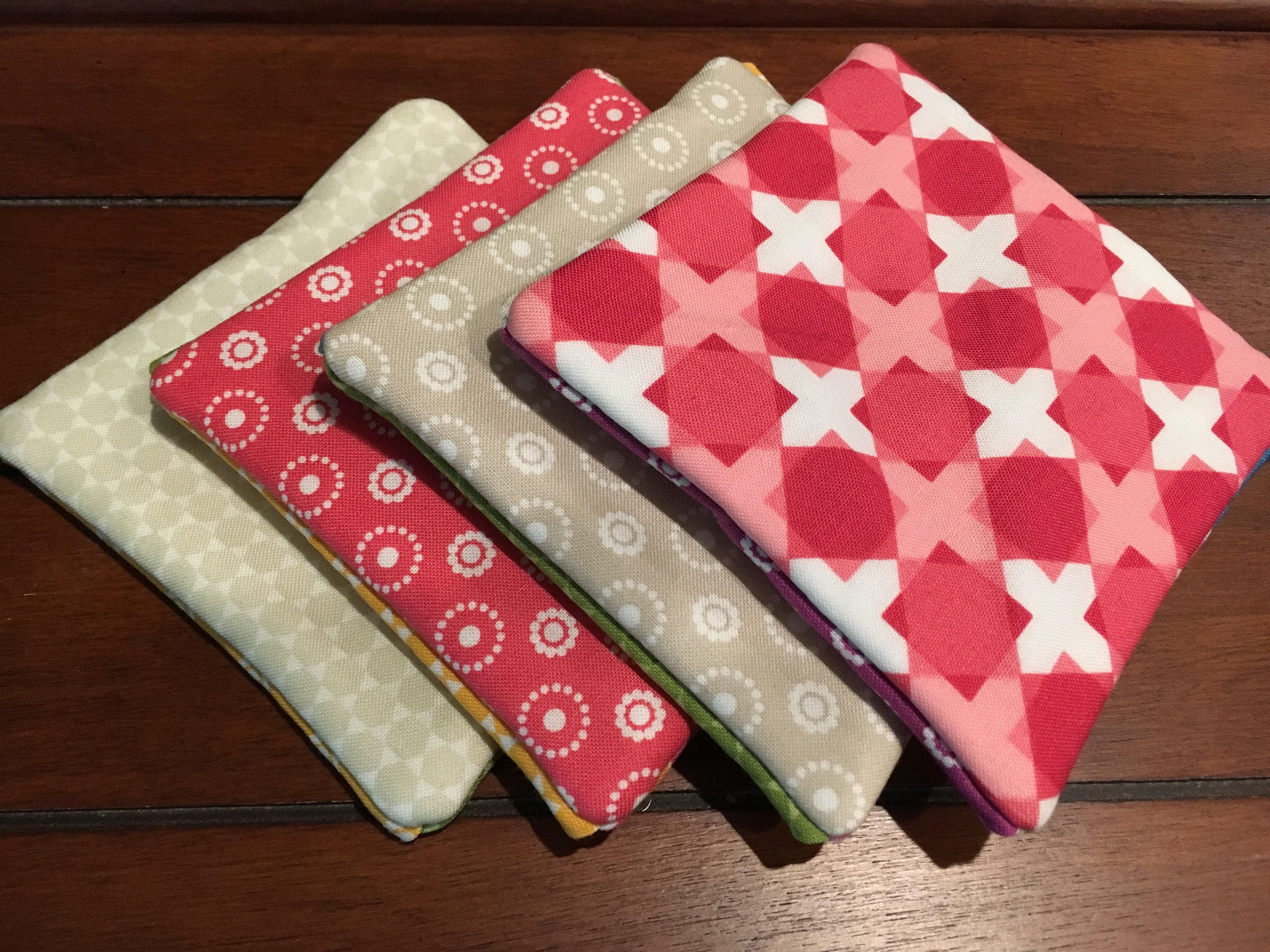 Coaster Set Folded Fabric Coasters Set of 4 Handmade Square Etsy