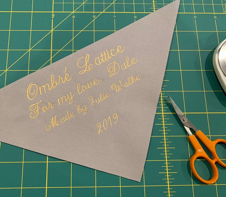 Custom Embroidered Quilt Label Triangular Corner Label Fabric Etsy