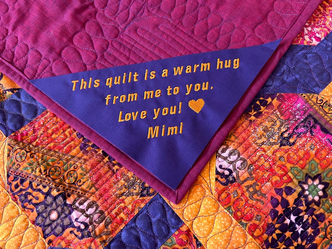 Custom Embroidered Quilt Label Triangular Corner Label Fabric