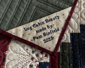 Custom Embroidered Quilt Label Triangular Corner Label Fabric Personalized Quilt Label Quilt Labels Quilt Tag Custom Embroidery Label Quilt