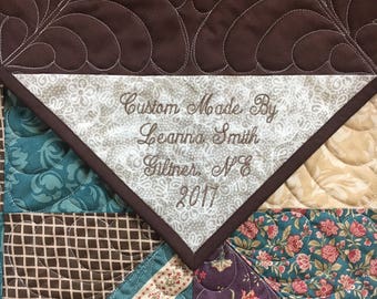 Custom Designed Quilt Label One-of-a-kind Quilt Patch 