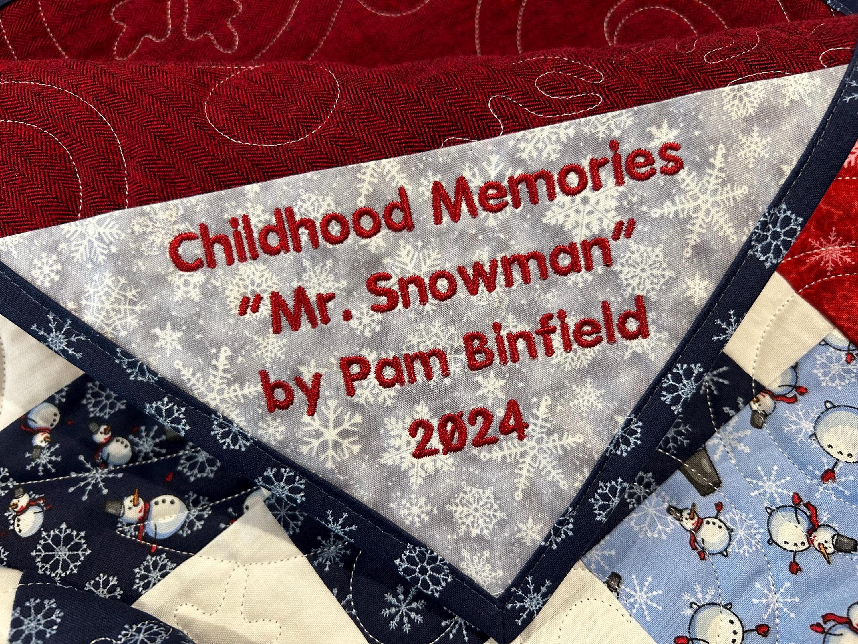 Custom Embroidered Quilt Label Triangle Corner Pocket Label Personalized Cotton Fabric Tag for Quilts Customized Heirloom Quality Embroidery