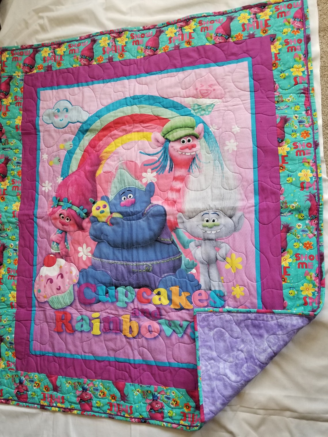 Trolls 45 x 50 Quilt Etsy