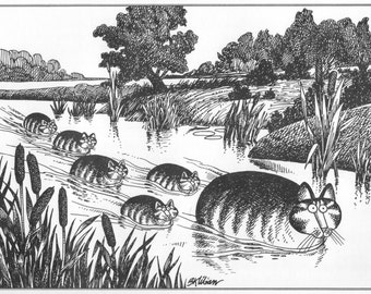 B.Kliban Cats in the River