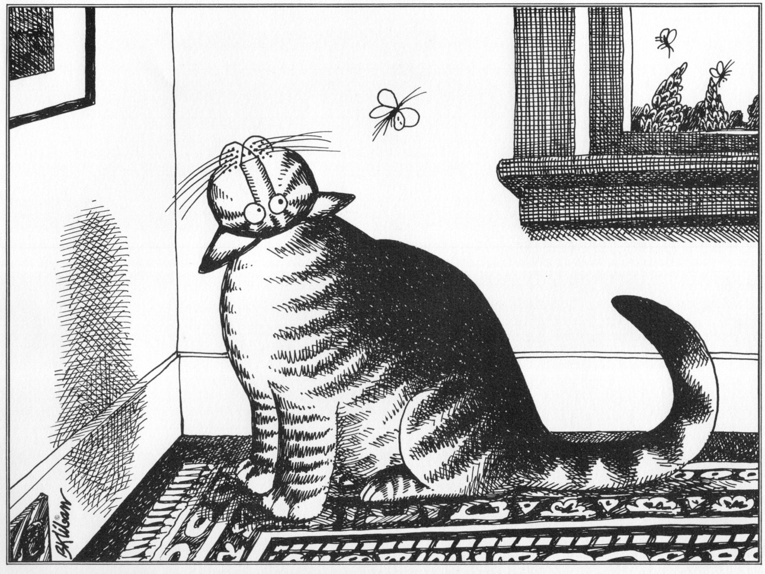 B.kliban Cat in the Corner - Etsy
