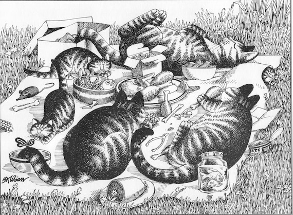 B.kliban Cat Picnic - Etsy