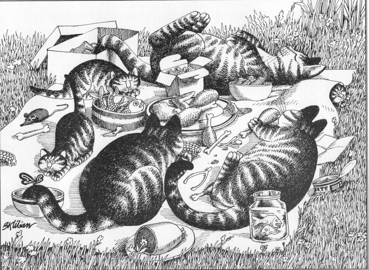 B.Kliban Cat Picnic