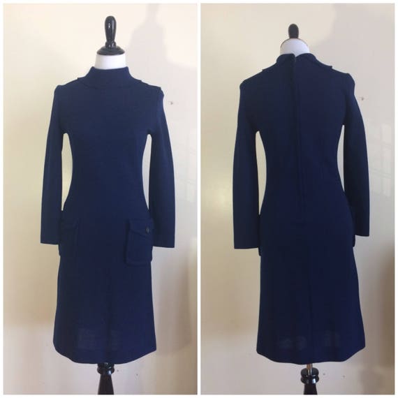 Vintage 40s Jonathan Logan Blue Dress | 1940s Midn