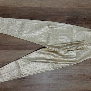 1950s Gold Lurex Cigarette Pants – High Waist Tapered Vintage Trousers