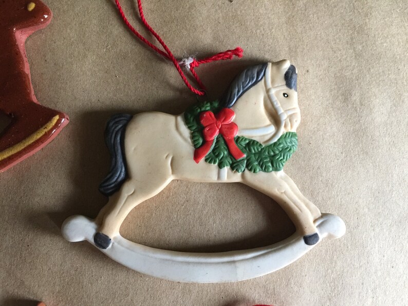 Mute Colors Rocking Horse Christmas Tree Ornament Etsy