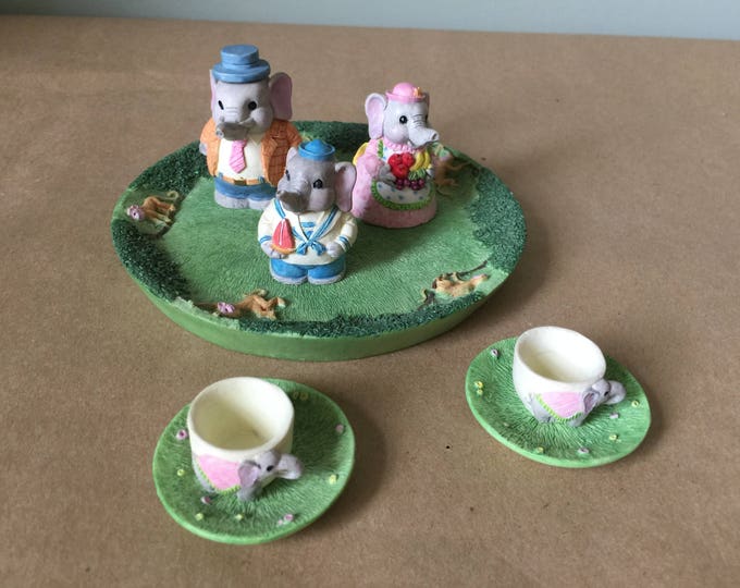 Miniature Babar the Elephant Tea Set Polymer Clay Etsy