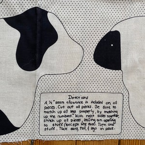 Cut and Sew Black and White Cow Moo-nique and Sheep Baa-bara Pillow Doll Pattern
