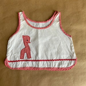 White and Red Doll Tunic Bib Giraffe T Shirt