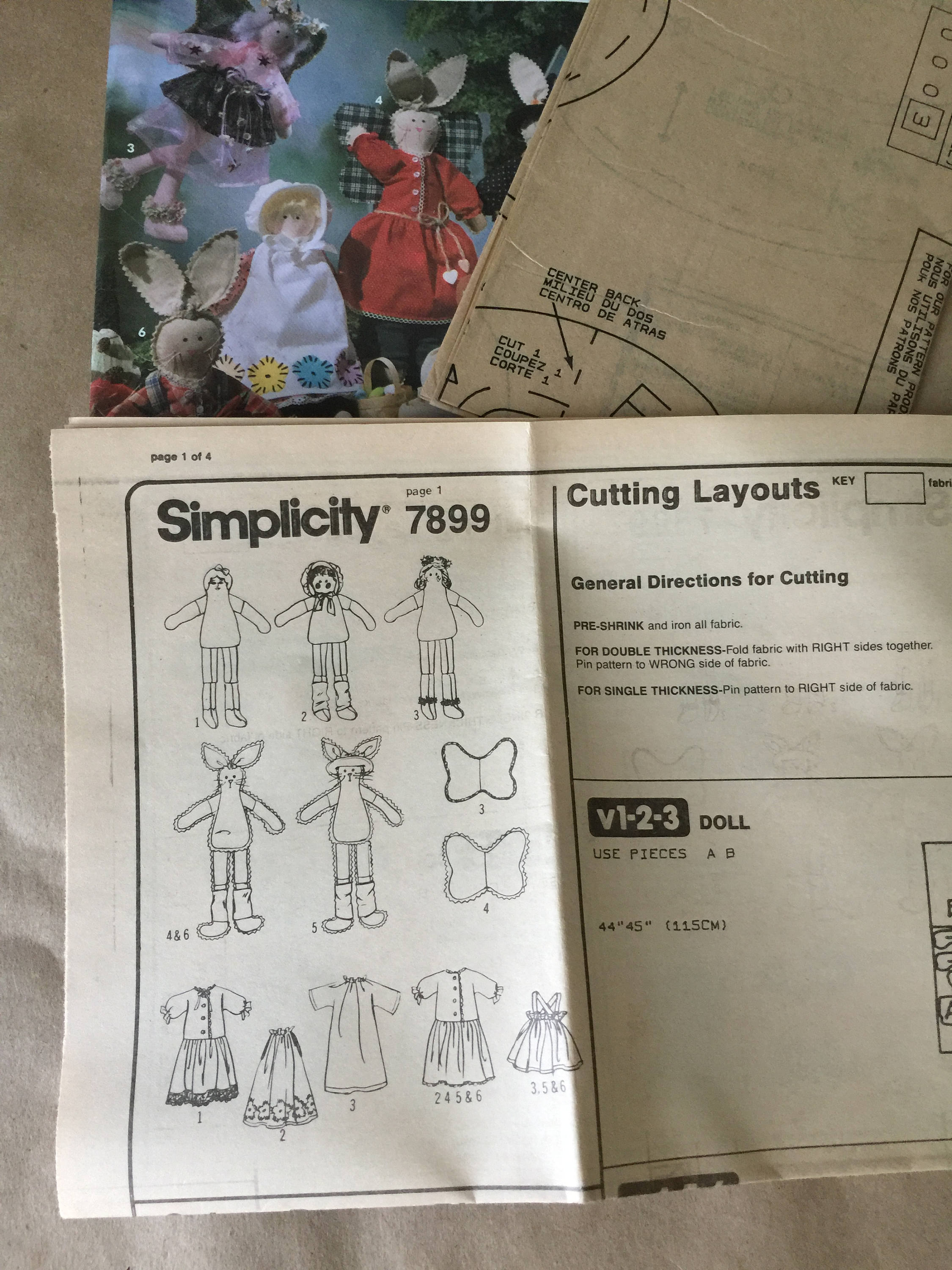 Simplicity Craft Pattern 7899 Dolls and Bunnies Dolls Uncut - Etsy