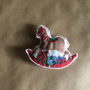 Christmas Cloth Rocking Horse Refrigerator Magnet
