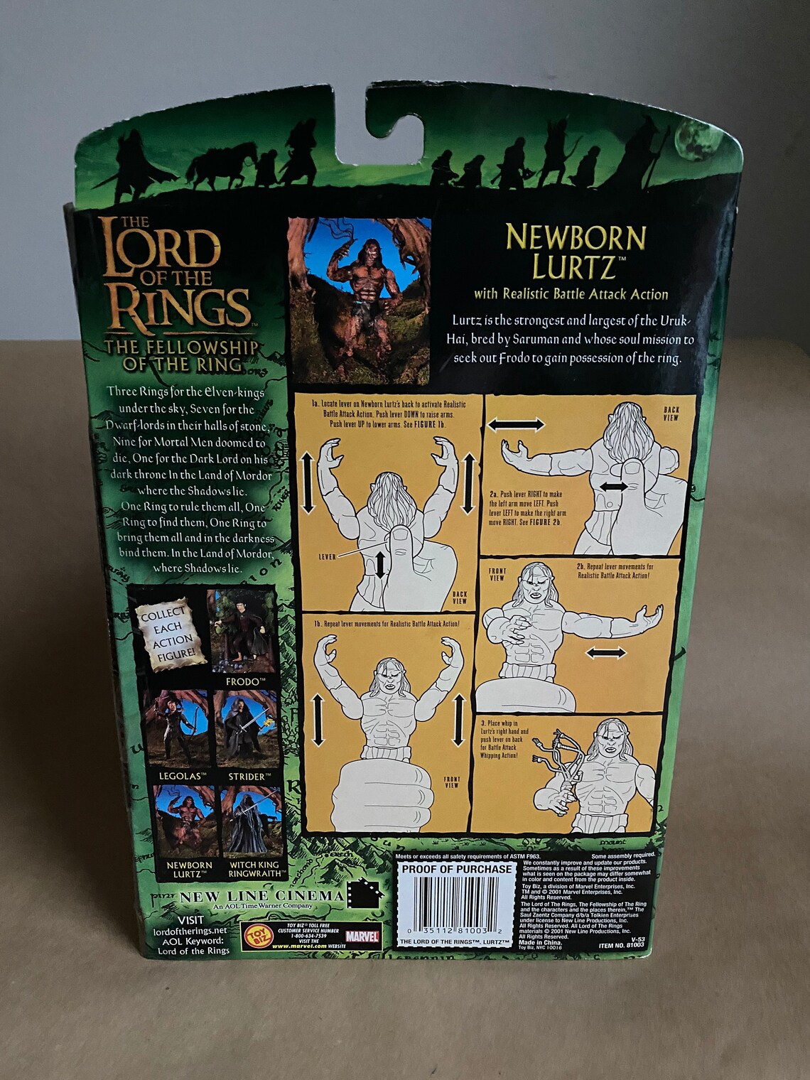 Lord of the Rings Action Figure Newborn Lurtz New Old Stock - Etsy