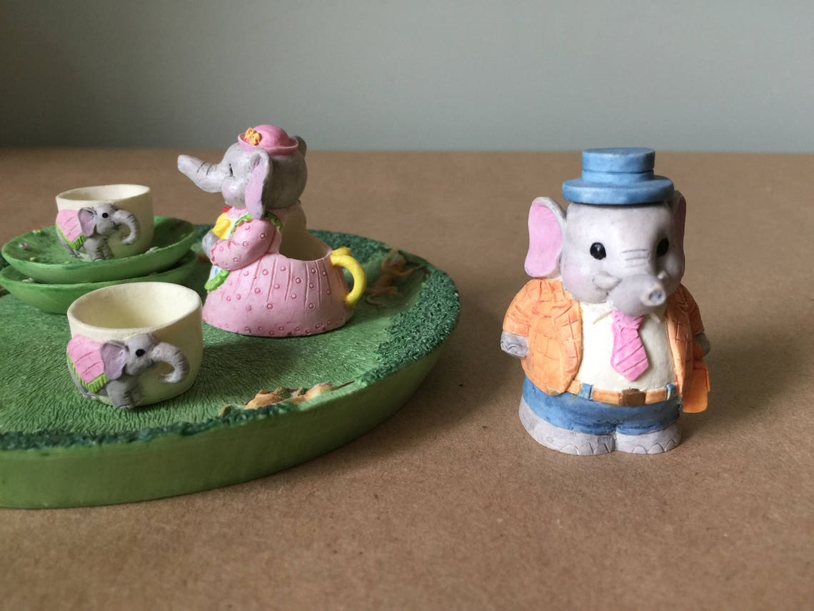 Miniature Babar the Elephant Tea Set Polymer Clay Etsy