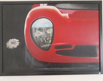Pintura al óleo de Ferrari sobre lienzo