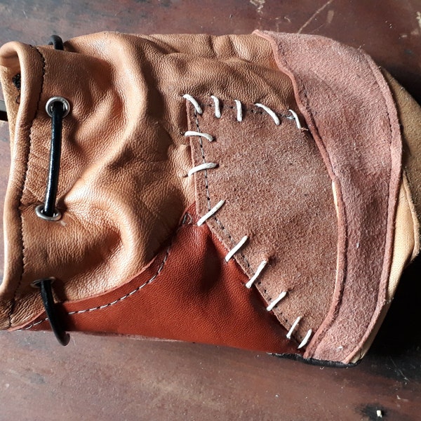 Sac à pièces en cuir style patchwork