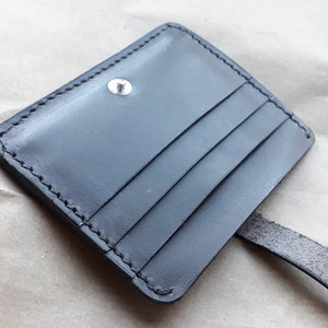 Pocket wallet grigio porta carte di credito artigianale