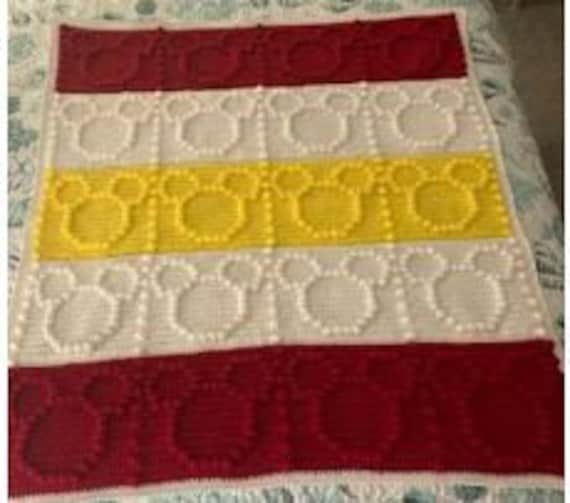 Crochet Pattern Forever Mickey Baby Blanket Puff Stitch by Pam Etsy