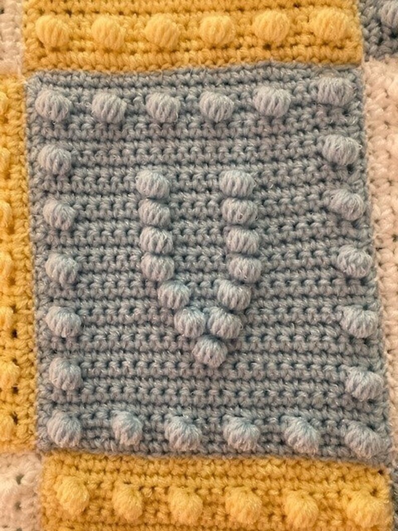 Crochet Pattern Alphabet Baby Blanket Puff Stitch With Single Etsy