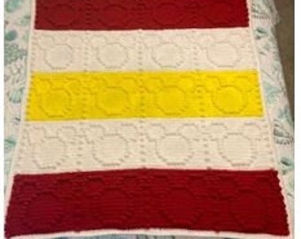 LARGE PRINT Crochet Pattern Forever Mickey Baby Blanket Puff Stitch by Pam