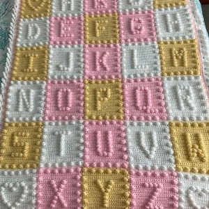 Crochet Pattern Alphabet Baby Blanket Puff Stitch by Pam image 6