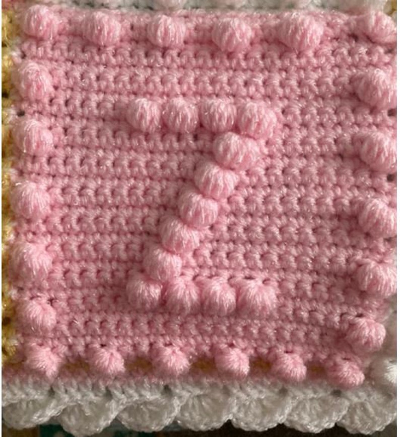 Crochet Pattern Alphabet Baby Blanket Puff Stitch by Pam image 4