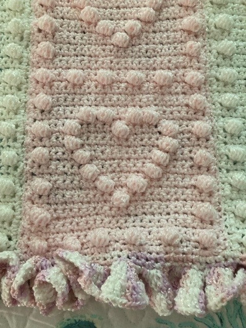 Crochet Pattern Flowing Hearts Puff Stitch Baby Blanket With Etsy