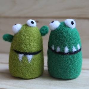 Halloween Decoration, monsters halloween decor Felted monsters, monster figure, monster miniature monster ornament, Wool Monster