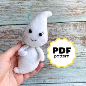 PDF pattern Halloween ghost pattern Easy pattern Ghost Halloween ornament tutorial Ghost Felt halloween pattern Ghost DIY ornament
