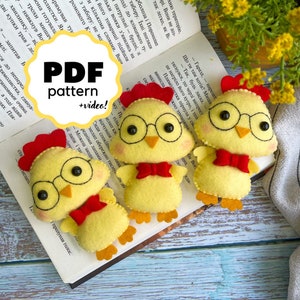 PDF pattern Felt Chick toy Easter Ornament Pattern Felt Sewing Pattern, Easter Chick Pattern, Felt Easter toys sewing PDF and SVG pattern