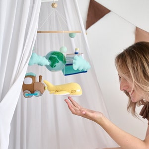 Transport baby mobile Boy baby Mobile Travel nursery mobile Adventure Nursery Mobile Crib mobile Baby shower gift Airplane mobile
