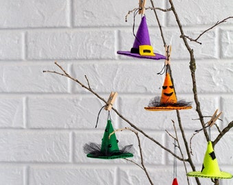 Hanging Witch Hats, witch decor aesthetic Halloween Decorations, Hanging Halloween Decorations halloween witch decor Halloween tree ornament