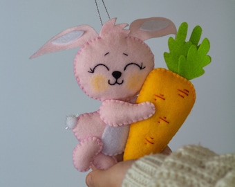 Ornements de Pâques, décor de Pâques, ornements de lapin de Pâques, cadeau de Pâques, décoration de printemps, décoration de Pâques, décor de lapin feutre