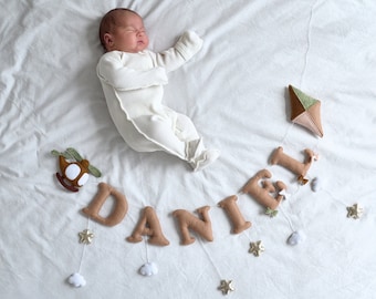 Filz Namen Banner Name Wimpelkette, Baby Namen Zeichen, personalisierte Kinder Schlafzimmer Wanddekoration, Namen Schild, Kinderzimmer Name Girlande Babyzimmer Wimpelkette