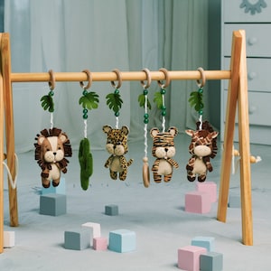 Safari Baby speelgym speelgoed, Baby activiteitencentrum, Jungle baby speelgym speelgoed, Afrikaans hangend speelgoed, Baby shower geschenken, Montessori speelgoed
