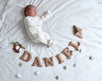 Benutzerdefinierte Baby-Namensschild, Name Ammer Filz, personalisierte Kinder Schlafzimmer Wand Dekor, Namensschild, Kinderzimmer Name Bunting Kundenspezifische Babyzimmer Wimpelkette