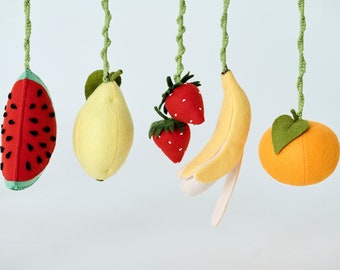 Fruit Baby Play Gym, Baby gym hanging toys, fruit play gym, activity center toys, baby play gym wooden, Newborn Activity Gym