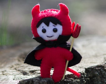 Red Devil Halloween Decor The Little Devil Halloween Decoration Halloween Doll Needle Felted devil October Decor Halloween Ornament