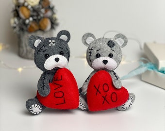 Valentines day gift for him personalized, gifts for her valentines day, teddy bear with heart, Valentines day decor funny valentines day