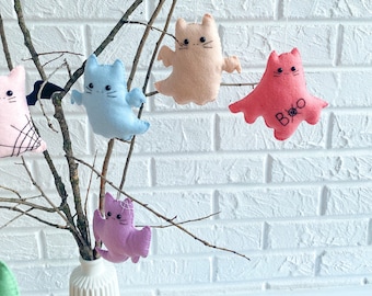 Halloween Cat Ghost Decoration, Сute ghost cat, Ghost Cats halloween decor, ghost hanging, Ghost Wall hanging Decor, Halloween tree ornament
