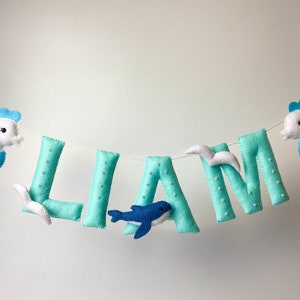 Cartel de nombre de guardería, cartel de nombre, guirnalda de nombre de bebé, cartel de nombre para cartel de guardería, cartel de nombre, decoración de guardería personalizada, regalo de Baby Shower imagen 1