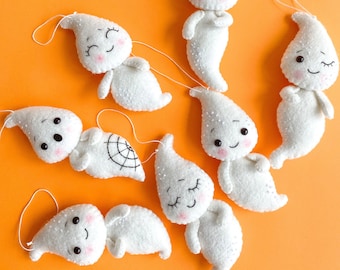 Halloween Ghost Decoration, Ghost halloween decor, ghost hanging,  Ghost Wall hanging Decor, Halloween tree ornaments, felt ornaments